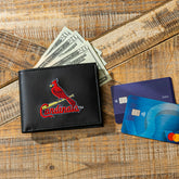 St Louis Cardinals Black Bi-Fold Embroidered Wallet w/ RFID Blocking - MLB Home