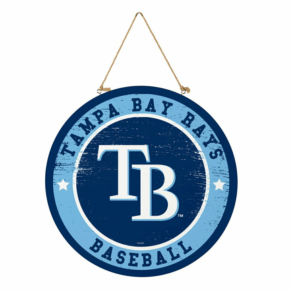 Tampa Bay Rays Round Door Décor with Hanging Rope, 18x18 - MLB Home
