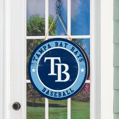 Tampa Bay Rays Round Door Décor with Hanging Rope, 18x18 - MLB Home