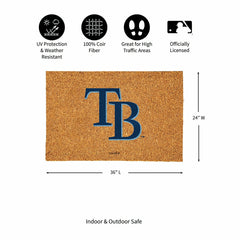 Tampa Bay Rays Large Full Color Coir Mat, 36"x24" - MLB