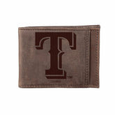 Texas Rangers Front Pocket Wallet w/ RFID Blocking Brown - MLB Home