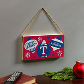 Texas Rangers Holiday Wood Wall Sign, 6x11 - MLB Home
