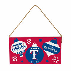 Texas Rangers Holiday Wood Wall Sign, 6x11 - MLB Home