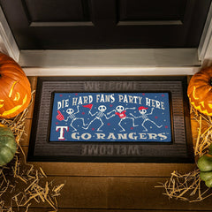 Texas Rangers Flocked Coir Halloween Sassafras Switch Mat, 22"x10" - MLB