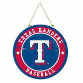 Texas Rangers Round Door Décor with Hanging Rope, 18x18 - MLB Home