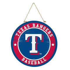 Texas Rangers Round Door Décor with Hanging Rope, 18x18 - MLB Home