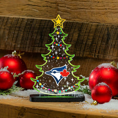 Toronto Blue Jays Baseball Holiday Tree Desklite LED Decor - MLB Home