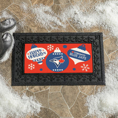 Toronto Blue Jays Holiday Flocked Coir Sassafras Switch Mat, 22"x10" - MLB