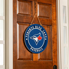 Toronto Blue Jays Round Door Décor with Hanging Rope, 18x18 - MLB Home