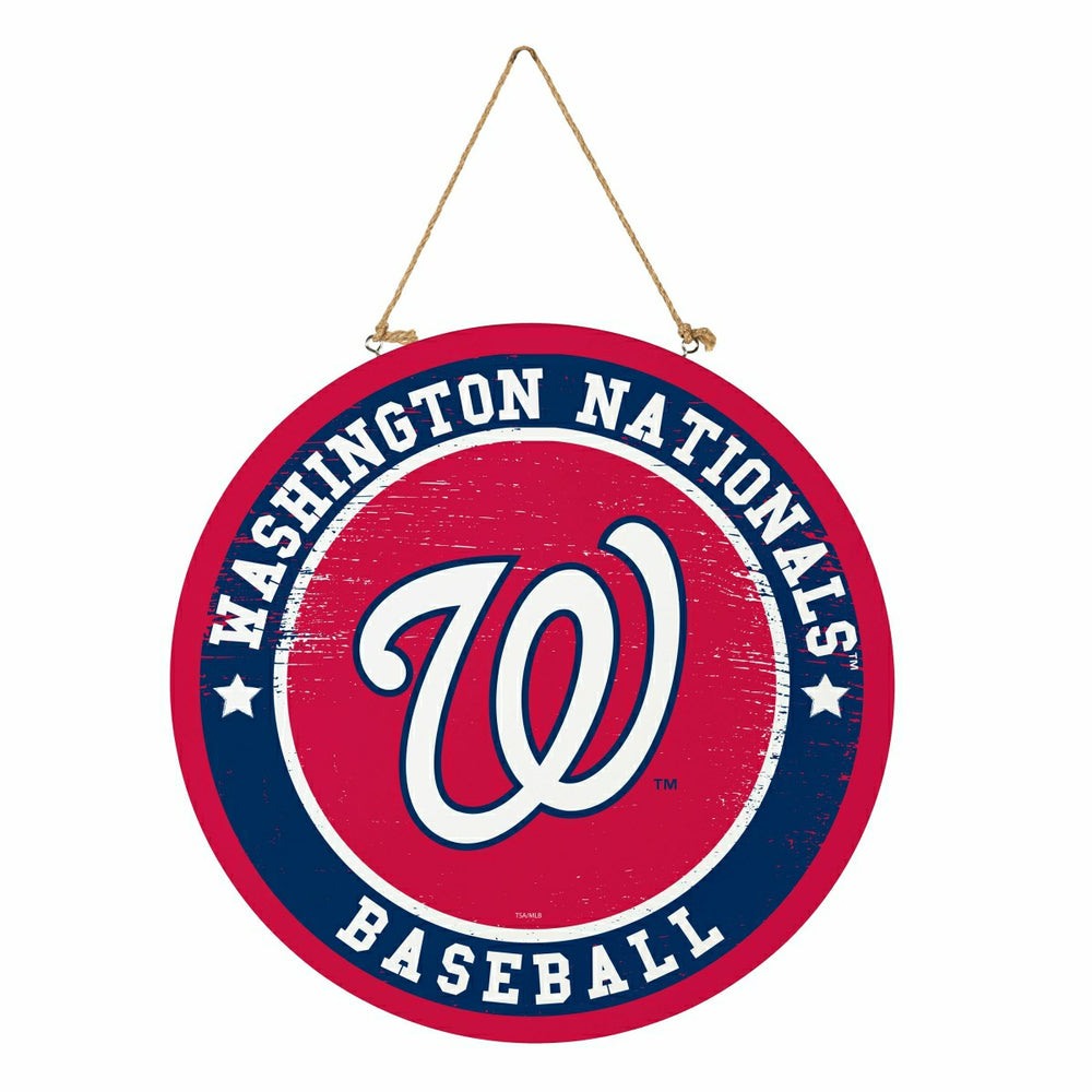 Washington Nationals Round Door Décor with Hanging Rope, 18x18 - MLB Home