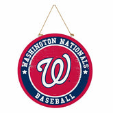 Washington Nationals Round Door Décor with Hanging Rope, 18x18 - MLB Home
