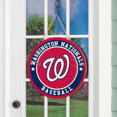 Washington Nationals Round Door Décor with Hanging Rope, 18x18 - MLB Home
