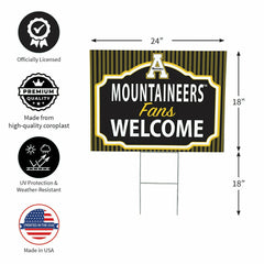 Appalachian State University Coroplast Yard Sign, "Fans Welcome" - Collegiate Home