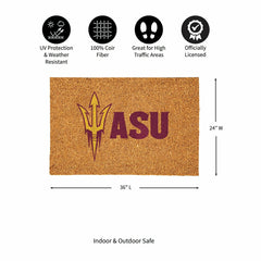 Arizona State University Large Full Color Coir Mat, 36"x24" - Collegiate