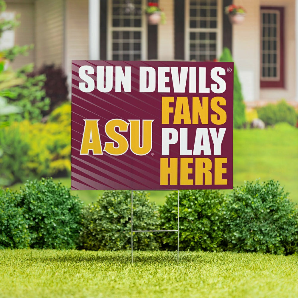 Arizona State University Coroplast Yard Sign "Fans Play Here" - Collegiate Home