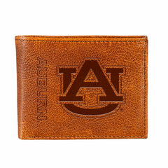 Auburn University, Embossed 100% Genuine Tumbled Leather Passcase Bi-F - Collegiate Home