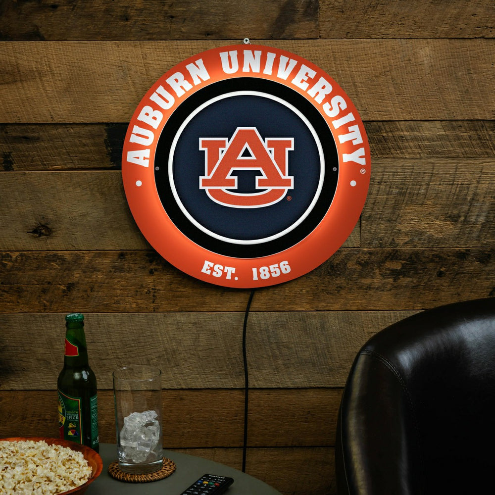 Auburn University, Metal Lite, Round - Collegiate
