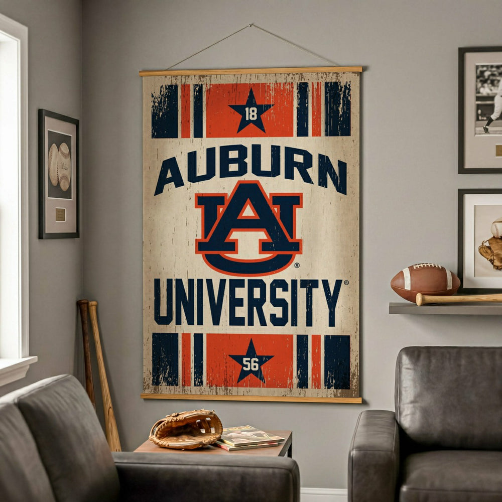Auburn University, Canvas Wall Tapestry, Large, 54x36 - Collegiate Home