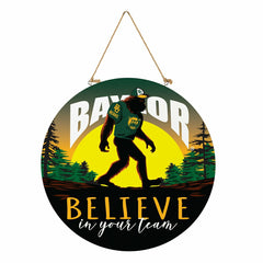 Baylor University Bigfoot Round Door Décor with Hanging Rope, 18x18 - Collegiate Home