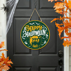 Baylor University Halloween Round Door Décor with Hanging Rope, 18x18 - Collegiate Home