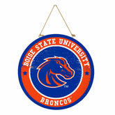 Boise State University Round Door Décor with Hanging Rope, 18x18 - Collegiate Home