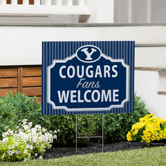 Brigham Young University Coroplast Yard Sign, "Fans Welcome" - Collegiate Home