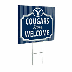 Brigham Young University Coroplast Yard Sign, "Fans Welcome" - Collegiate Home