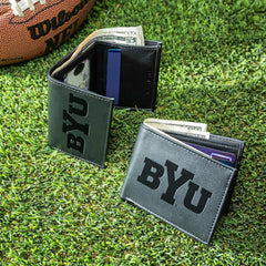 Brigham Young University, Bi-Fold and Tri-Fold Wallet Gift Set, Black - Collegiate Home
