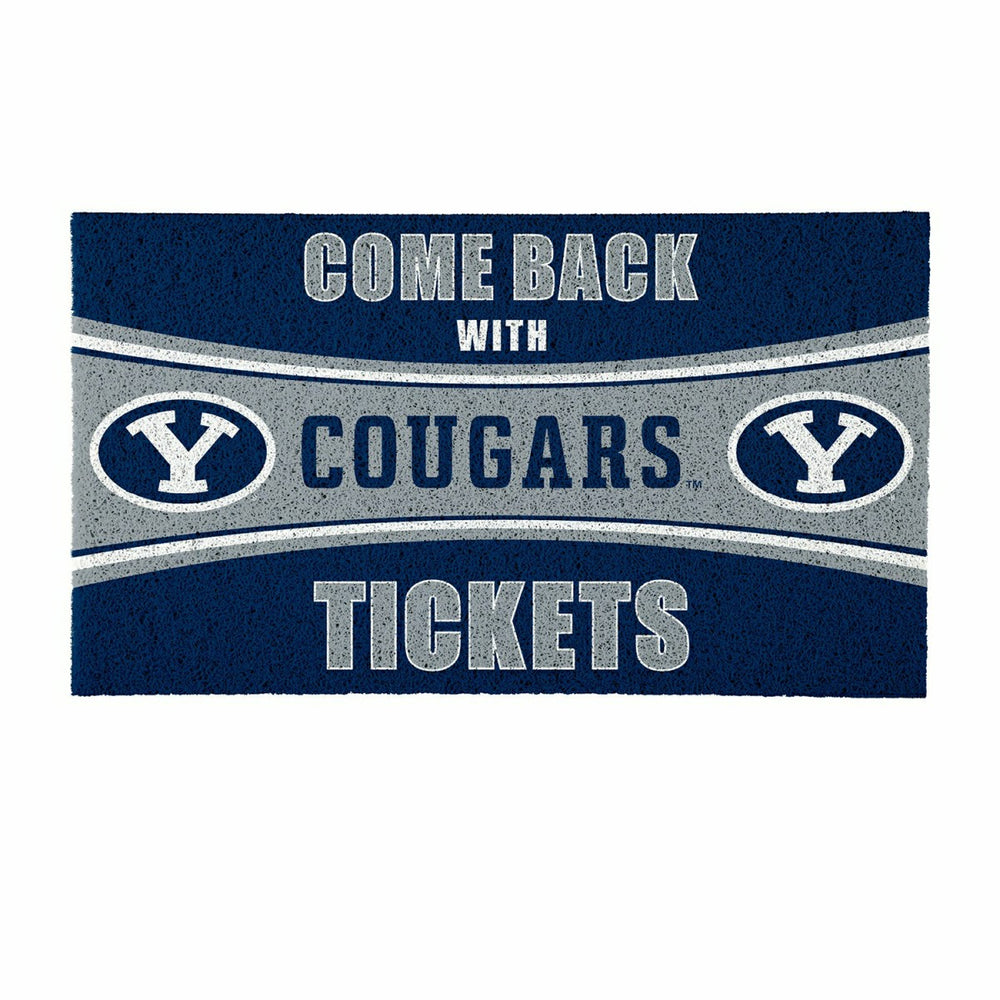 28" x 16" PVC Trapper Mat, Come Back with Tickets, Brigham Young Unive - Collegiate