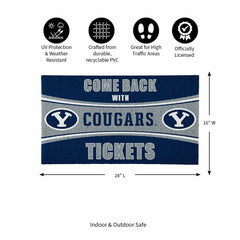 28" x 16" PVC Trapper Mat, Come Back with Tickets, Brigham Young Unive - Collegiate
