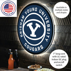 LED Wall Decor, Round, Brigham Young University - Collegiate Home