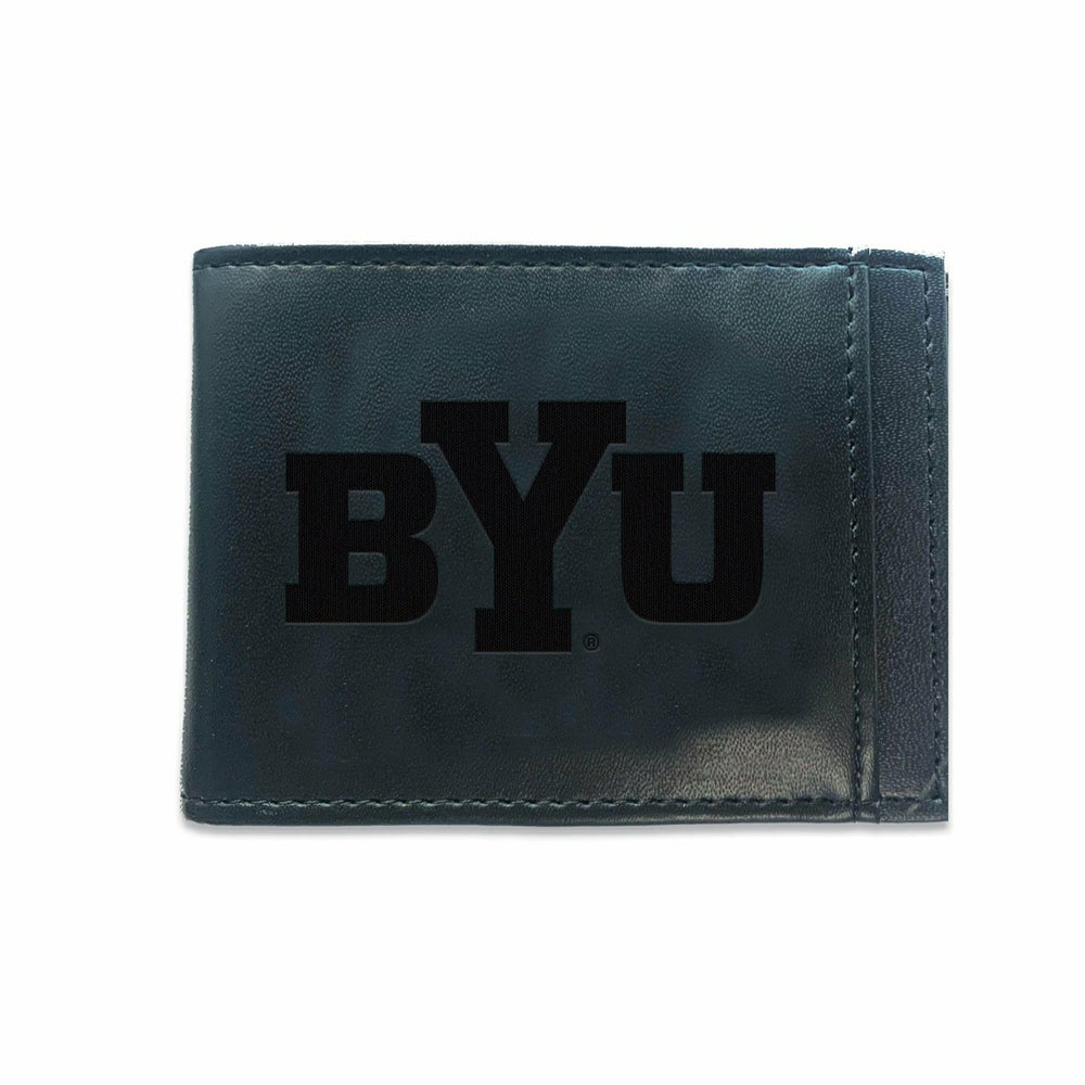 Front Pocket Wallet w/ RFID Blocking, Brigham Young University, Black - Collegiate Home