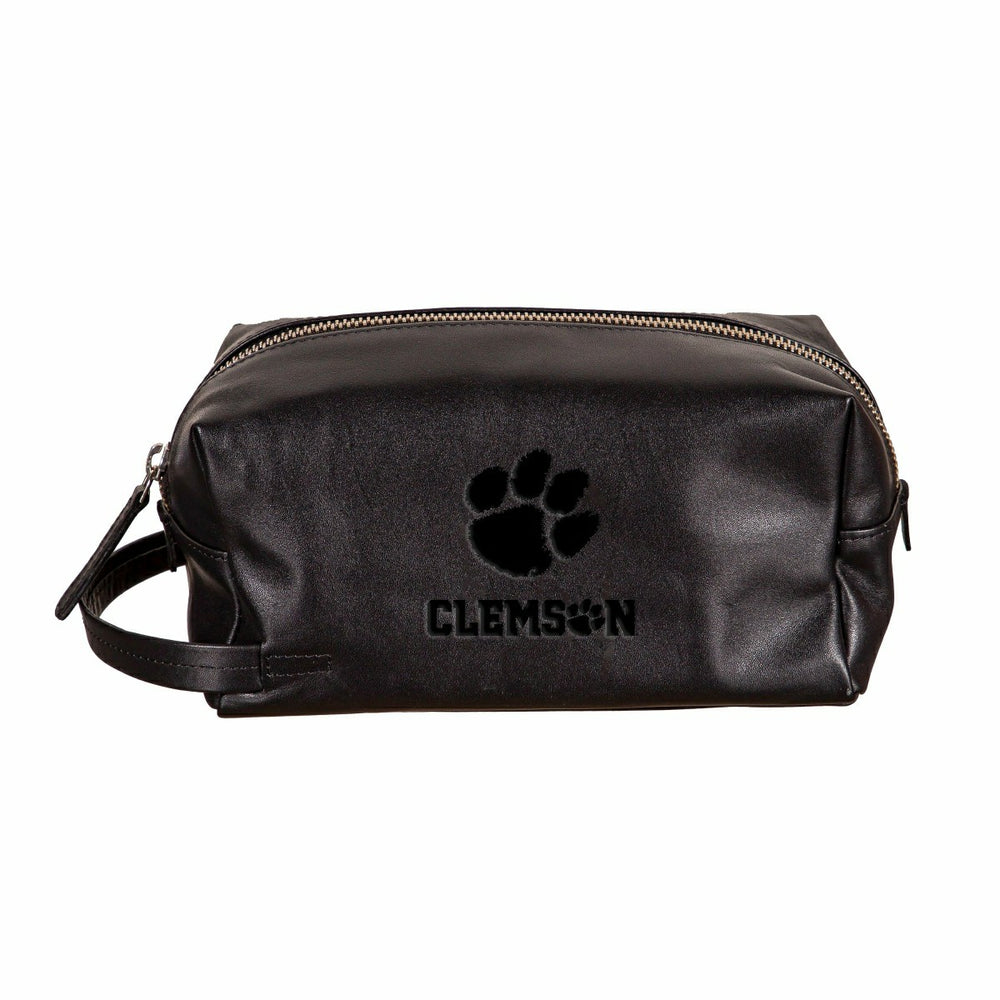 Clemson University, Embossed Toiletry Bag, Black - Collegiate Home