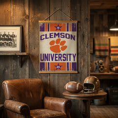 Clemson University, Canvas Wall Tapestry, Medium, 36x24 - Collegiate Home