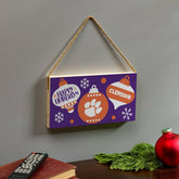 Clemson University Holiday Wood Wall Sign, 6x11 - Collegiate Home