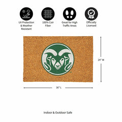 Colorado State University Large Full Color Coir Mat, 36"x24" - Collegiate