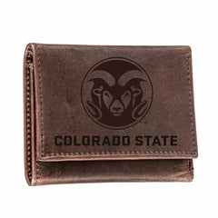Colorado State University, Tri-Fold Wallet, Brown, CH, 100% Genuine Le - Collegiate Home