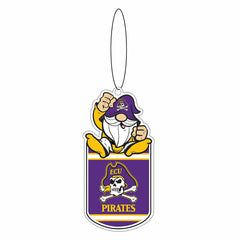 East Carolina University Gift Tag Ornament, Gnome Fan - Collegiate Home