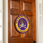 East Carolina University Round Door Décor with Hanging Rope, 18x18 - Collegiate Home
