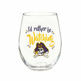 ECU, 17OZ Boxed Stemless Glass - Collegiate Home