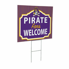 East Carolina University Coroplast Yard Sign, "Fans Welcome" - Collegiate Home