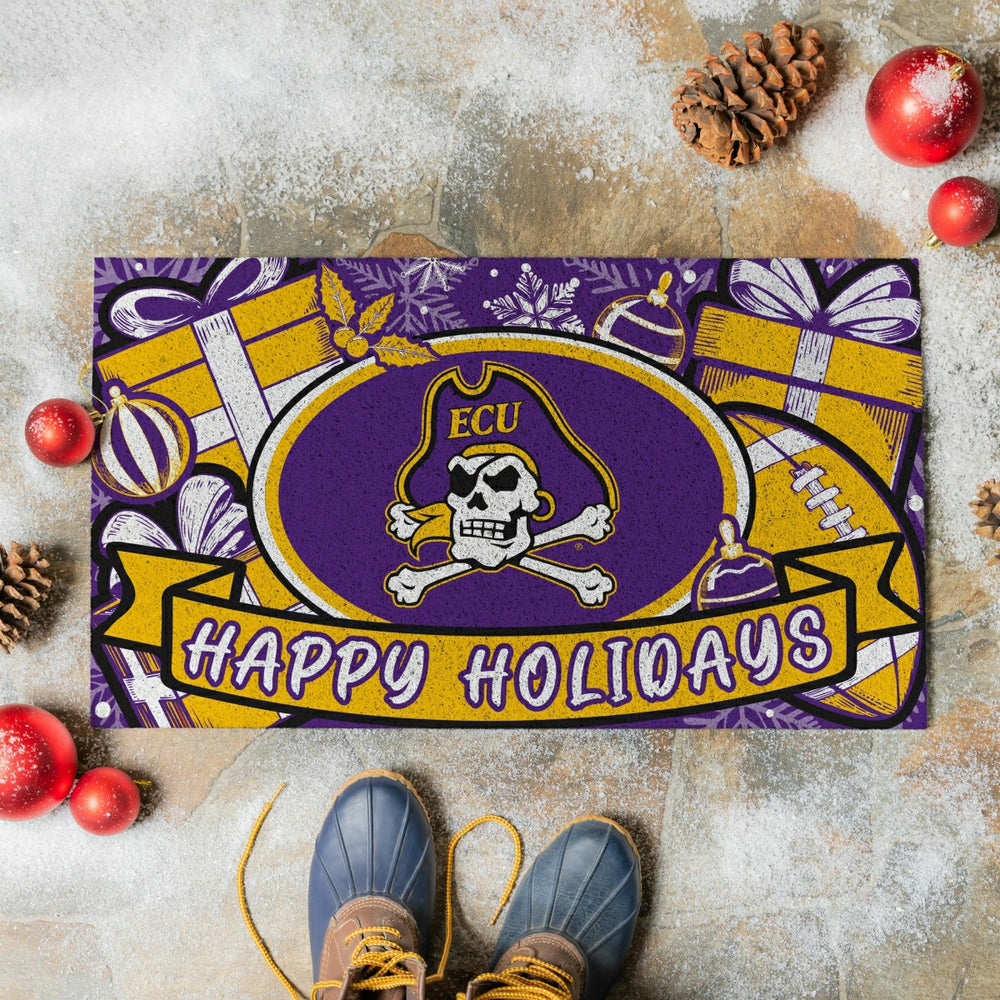 East Carolina University Holiday PVC Mat, 28"x16" - Collegiate
