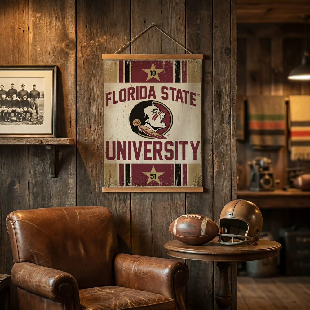 Florida State University, Canvas Wall Tapestry, Medium, 36x24 - Collegiate Home