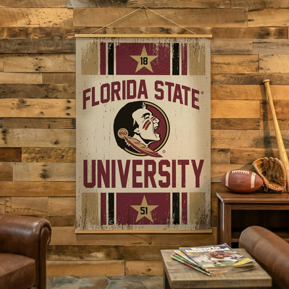 Florida State University, Canvas Wall Tapestry, Large, 54x36 - Collegiate Home