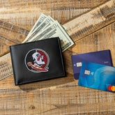 Florida State University Black Bi-Fold Embroidered Wallet w/ RFID Blocking - Collegiate Home