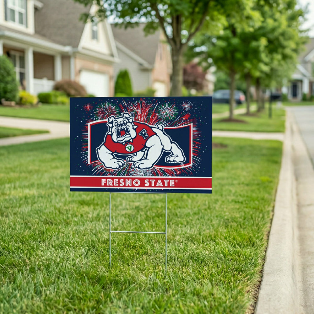 Fresno State Yard Sign, Patriotic - Collegiate Home