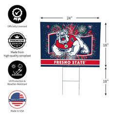 Fresno State Yard Sign, Patriotic - Collegiate Home