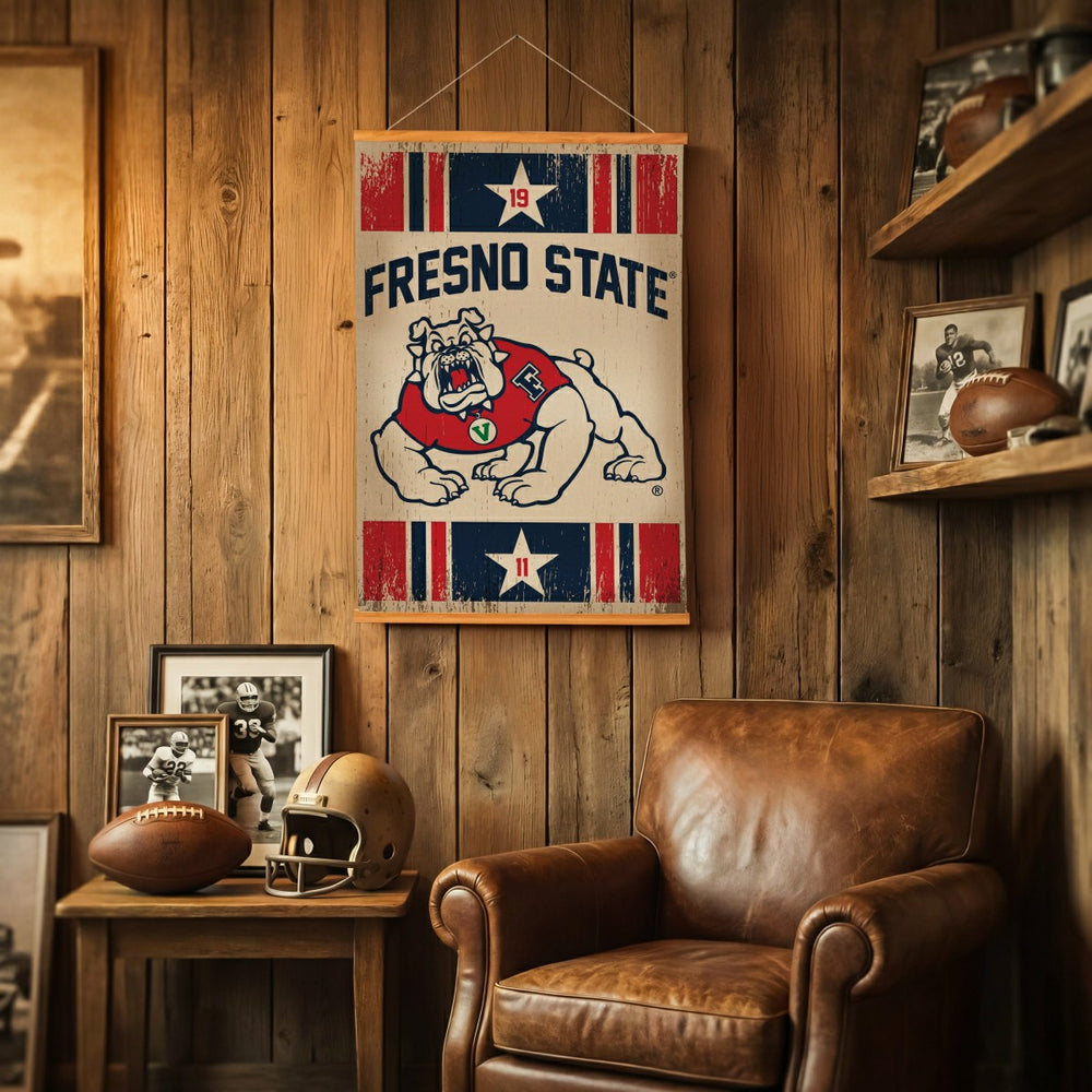 Fresno State, Canvas Wall Tapestry, Medium, 36x24 - Collegiate Home