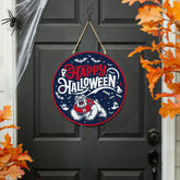 Fresno State Halloween Round Door Décor with Hanging Rope, 18x18 - Collegiate Home