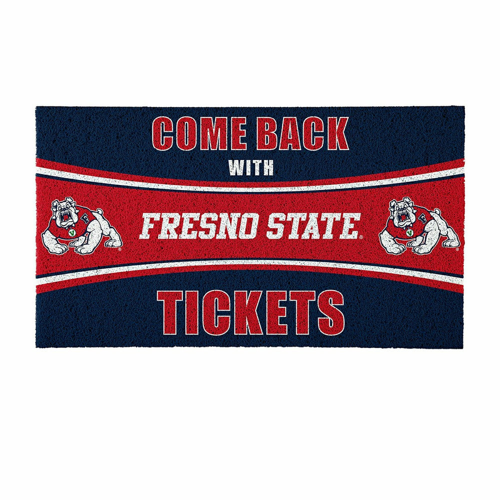 28" x 16" PVC Trapper Mat, Come Back with Tickets, Fresno State - Collegiate